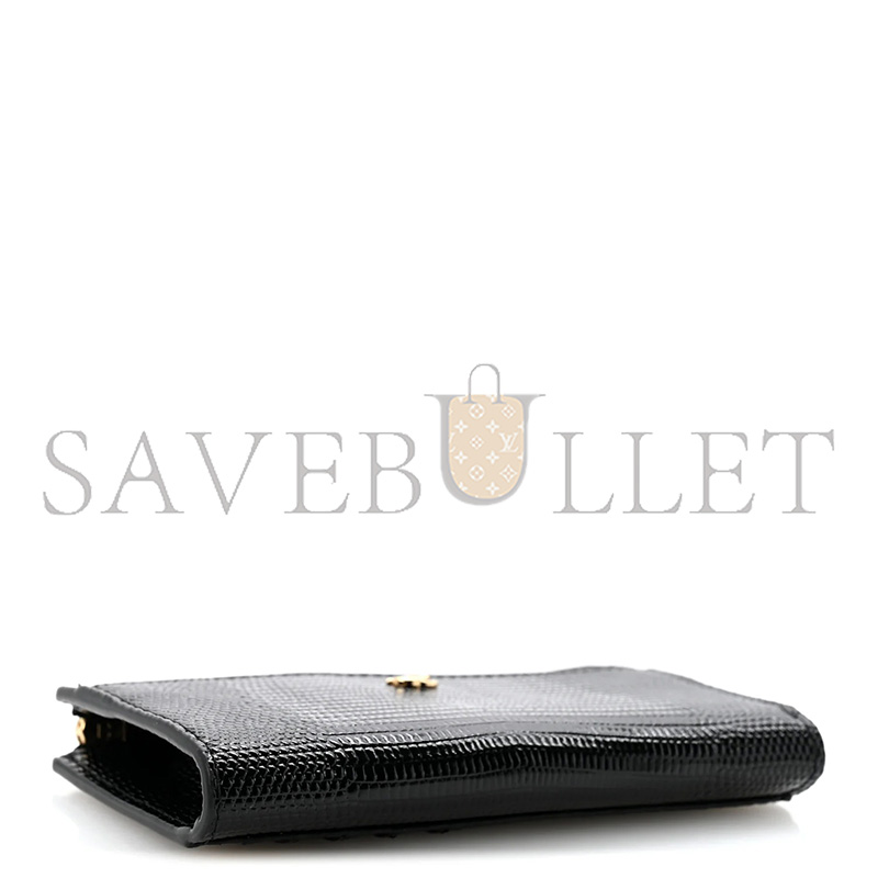 CHANEL CALFSKIN LIZARD EMBOSSED ZIPPED CARD HOLDER BLACK AP5192 (12*7.5*2.5cm)